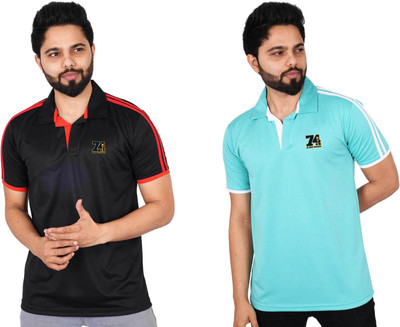 La Milano Printed Men Polo Neck Multicolor T-Shirt