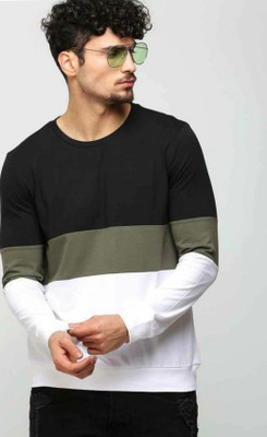 Trendtee Colorblock Men Round Neck Multicolor T-Shirt