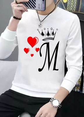 RB Fashion Printed Men Round Neck White T-Shirt