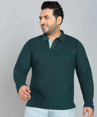 METRONAUT PLUS Solid Men Polo Neck Green T-Shirt