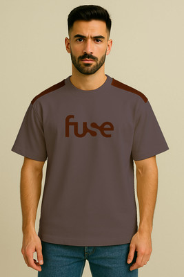 Culish Trend Printed Men Round Neck Pink T-Shirt