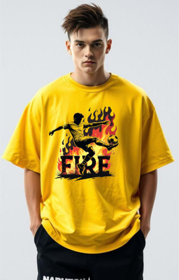 goodsign Printed Men Round Neck Yellow T-Shirt