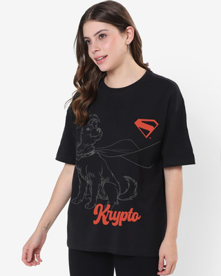 BEWAKOOF Graphic Print Women Round Neck Black T-Shirt