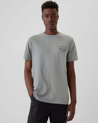 GAP Graphic Print Men Round Neck Grey T-Shirt