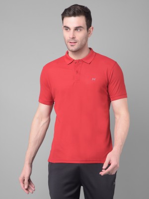 Force NXT Solid Men Polo Neck Red T-Shirt