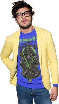 Dreamaya Printed Men Round Neck Blue T-Shirt