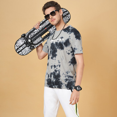 Street 808 by Pantaloons Printed Men Round Neck Grey T-Shirt