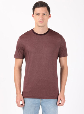 JOCKEY Solid Men Round Neck Maroon T-Shirt