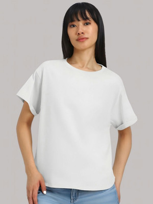SZN Graphic Print Women Round Neck White T-Shirt
