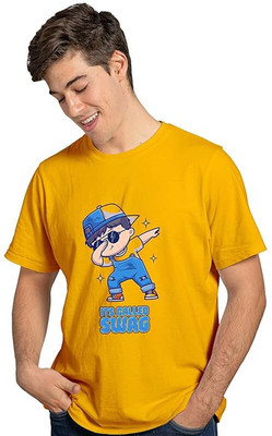 Chanchala Kumari Printed Men Round Neck Yellow T-Shirt
