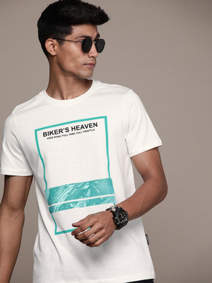 Roadster Printed, Typography Men Round Neck White T-Shirt