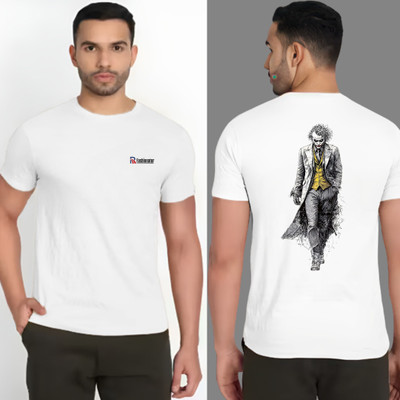 RARFASHIONATER Printed Men Round Neck White T-Shirt