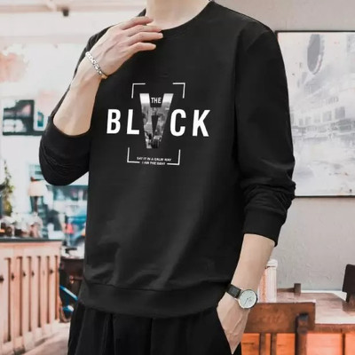 TeeTops Printed Men Round Neck Black T-Shirt