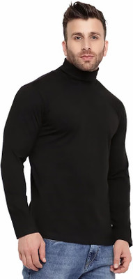 Shunit creation Solid High Neck Casual Men White Sweater