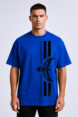 goodsign Printed Men Round Neck Blue T-Shirt