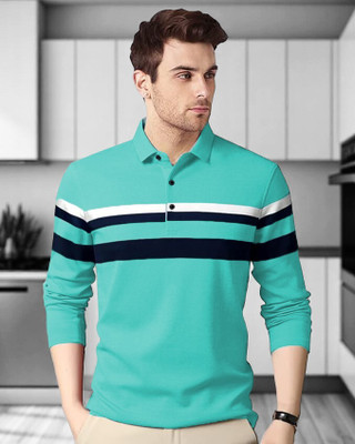 Autna Colorblock, Solid Men Polo Neck Grey T-Shirt