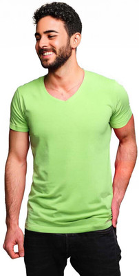 Shri Ji Collection Solid Men Round Neck Light Green T-Shirt