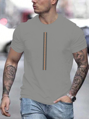 KAJARU Printed Men Round Neck Pink T-Shirt