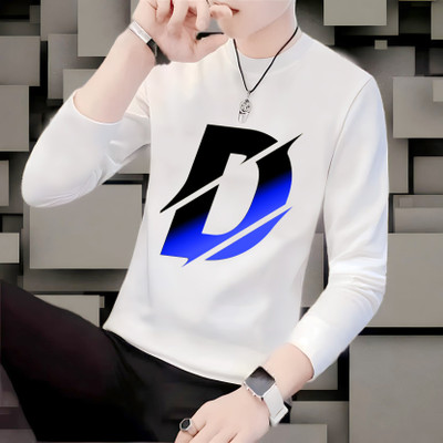 SQF Printed Men Round Neck White T-Shirt