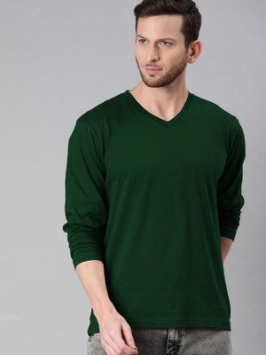 Nilan Tees Wear Solid Men Round Neck Green T-Shirt