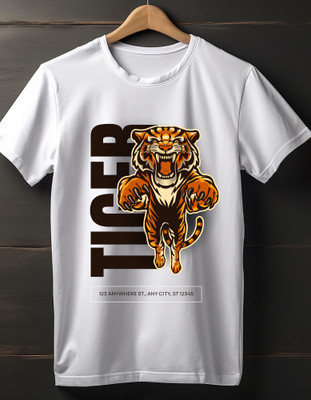 TDFASHIONNS Graphic Print Men Round Neck White T-Shirt