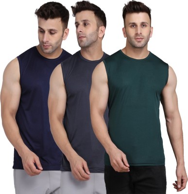 INDIZO Solid Men Round Neck Multicolor T-Shirt