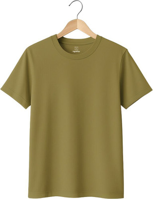 HypeDrip Solid Men Round Neck Green T-Shirt