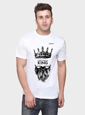 Prince Creasion Printed Men Round Neck White T-Shirt