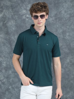 Paul Street Solid Men Polo Neck Dark Green T-Shirt