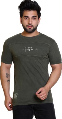 E-MAX Printed Men Round Neck Green T-Shirt