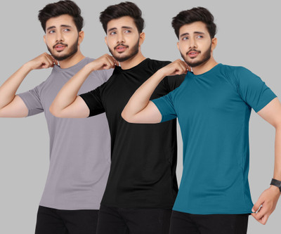 M7 By Metronaut Solid Men Round Neck Multicolor T-Shirt