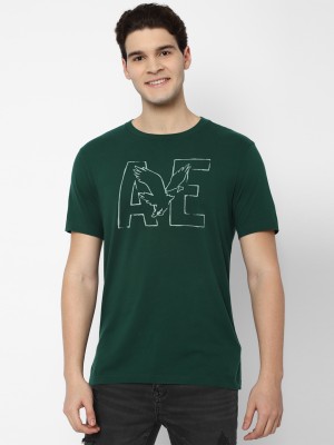 American Eagle Printed Men Round Neck Green T-Shirt