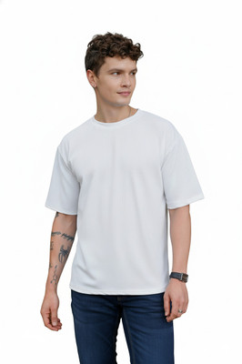 Rahi Trendz Striped Men Round Neck White T-Shirt