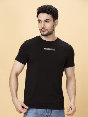 BEING HUMAN Solid Men Round Neck Black T-Shirt