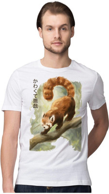 KRYONIX Printed Men Round Neck White T-Shirt