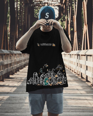 Mammoth Streetwears Printed Men Round Neck Black T-Shirt