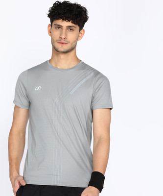 PETER ENGLAND Solid Men Round Neck Light Blue T-Shirt