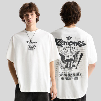 Leriya Fashion Printed Men Round Neck White T-Shirt
