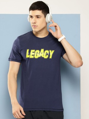 SLAZENGER Printed Men Round Neck Blue T-Shirt