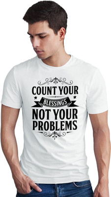 Seek Buy Love Printed Men Round Neck White T-Shirt