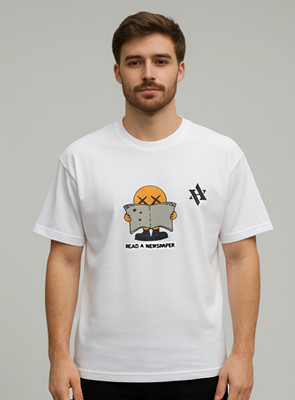 Fab Fashion Studio Graphic Print Men Round Neck White T-Shirt