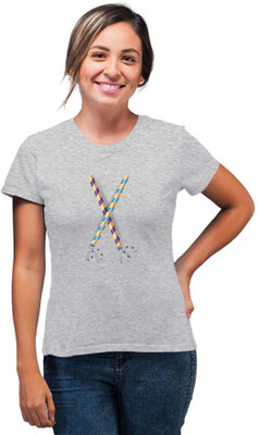 SmarTee Street Printed Women Round Neck Grey T-Shirt