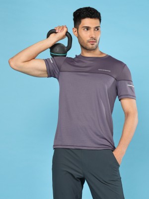 TECHNOSPORT Sporty Men Crew Neck Purple T-Shirt