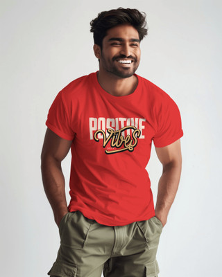 Vogue Alien Printed Men Round Neck Red T-Shirt