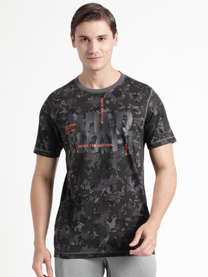 Wildcraft Printed Men Crew Neck Black T-Shirt