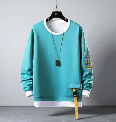 FAOES Printed Men Round Neck Green T-Shirt