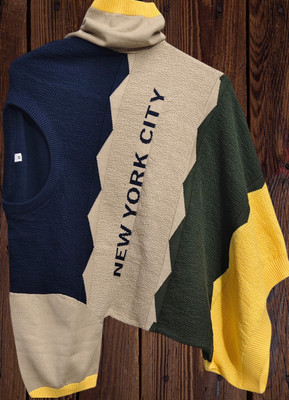 ENTERPRISELBK Colorblock Men Round Neck Dark Blue T-Shirt