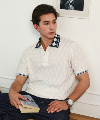 CAMPUS SUTRA Self Design Men Polo Neck Multicolor T-Shirt