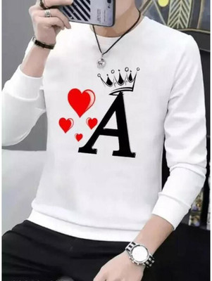 j s fashion Printed Men Round Neck White T-Shirt