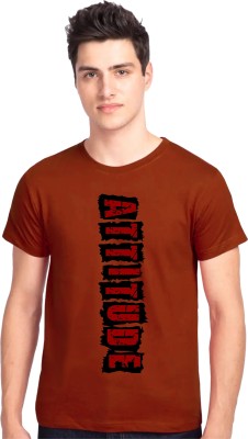 Tee town Graphic Print Men Round Neck Brown T-Shirt